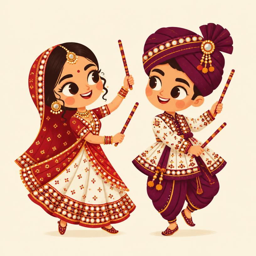 Gujarati wedding caricature invitation