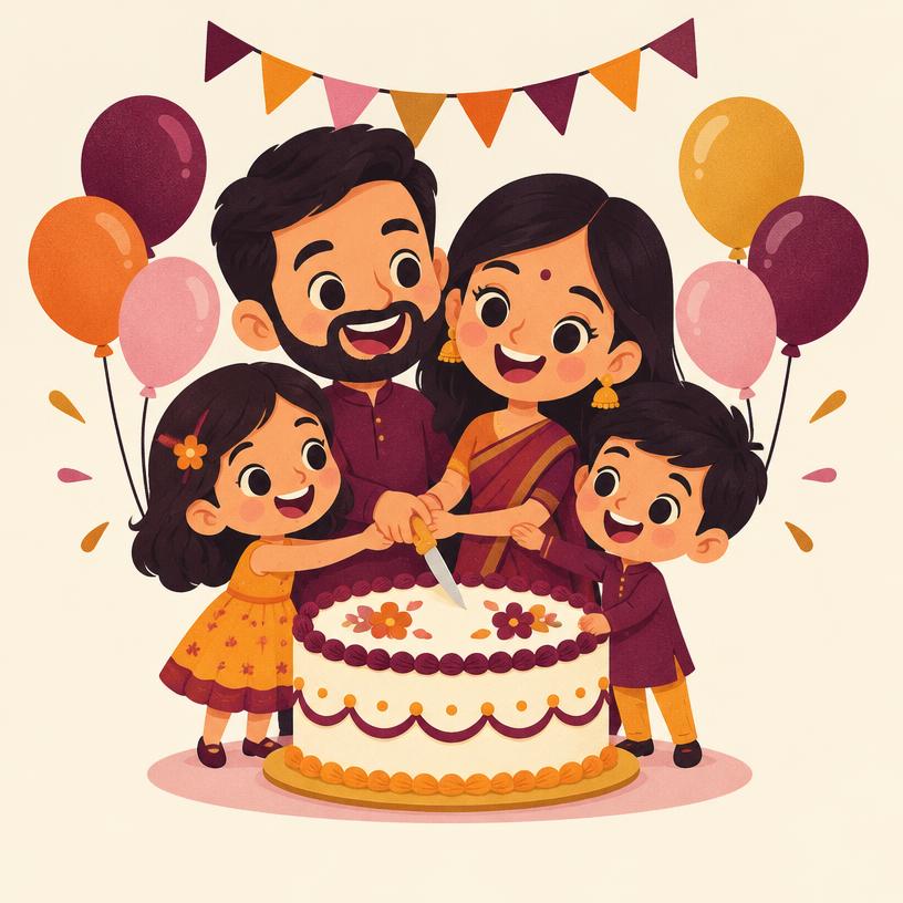Birthday invitation illustration