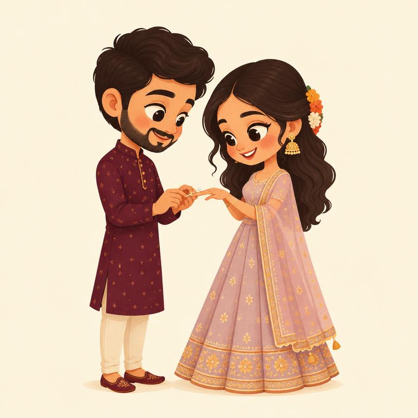 Engagement invitation illustration